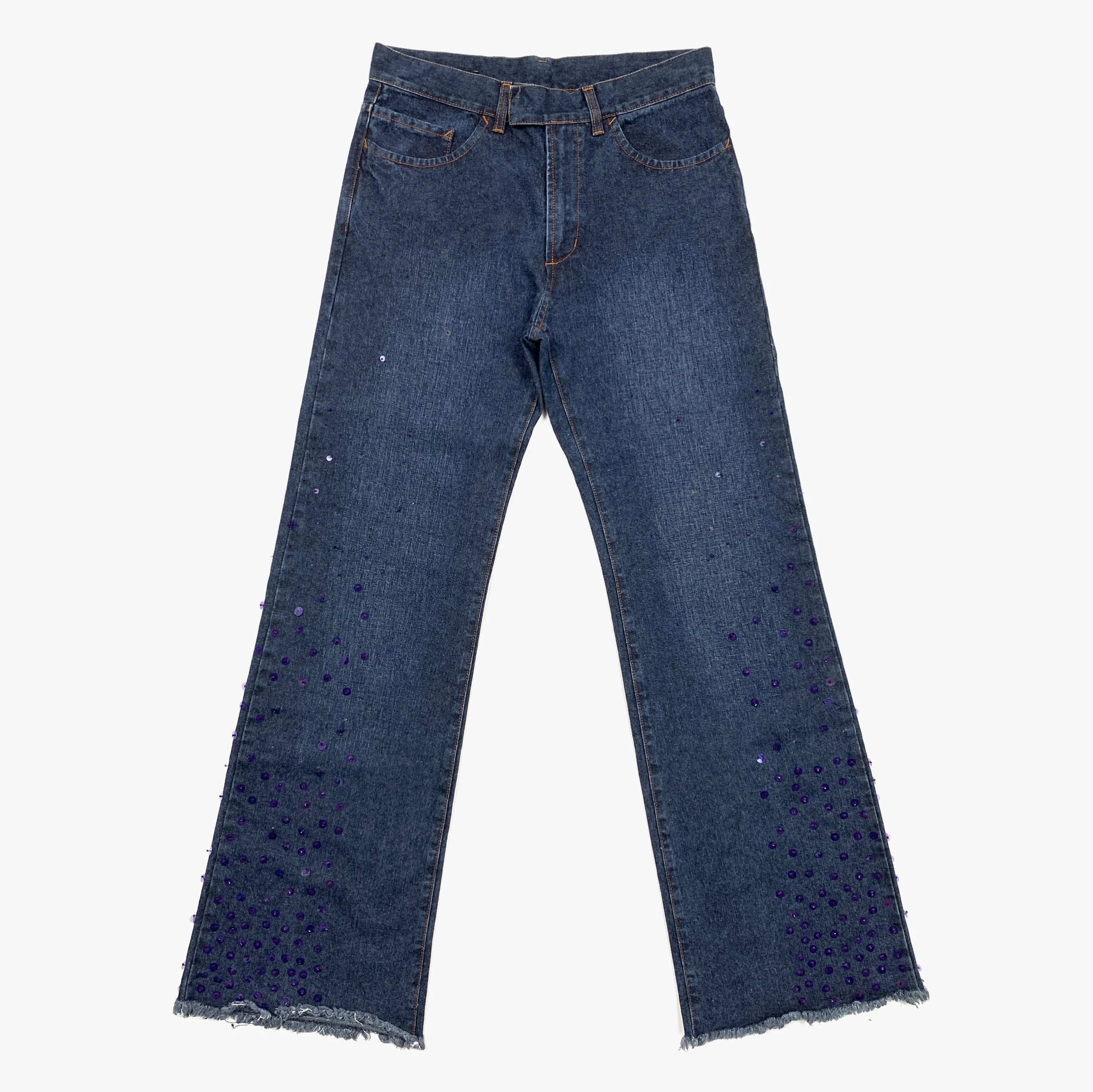 Jean Paul Gaultier 90s Embellished Flared Rave Jeans